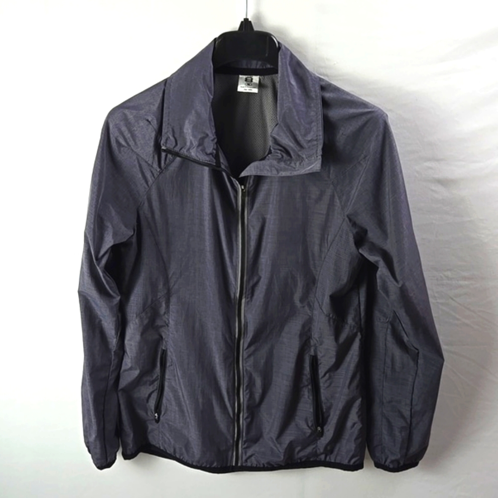 Layer 8 Women's Full Zip Hooded Gray Windbreaker Jacket Sz M‎ Running, Athletic